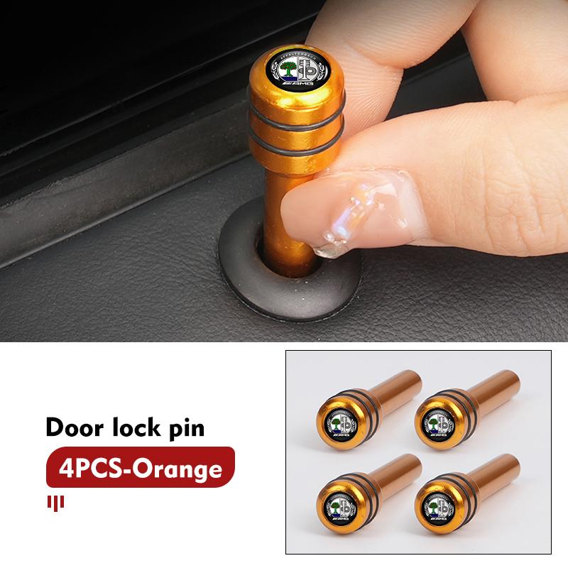 2/4pcs Car Security Window Door Lock Pull Pins Aluminum Interior For Mercedes Benz AMG W202 W212 W213 W220 W221 W222 C180 C200