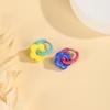 Fresh Summer Dopamine Korean Flower Stud Earrings - Cute, Color-Blocked, High-End Niche Accessories