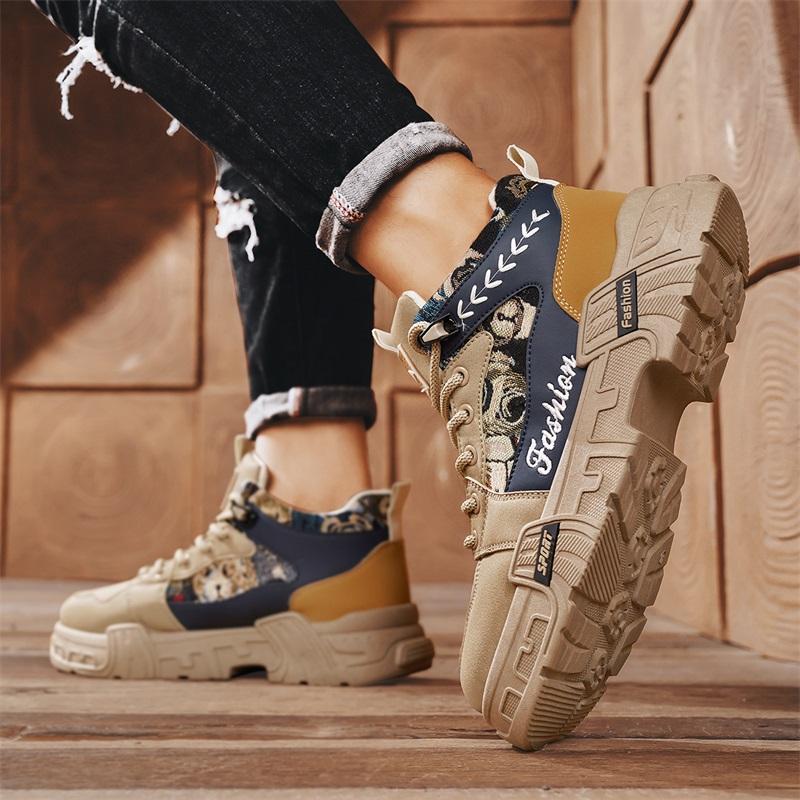 Модные мужские высокие ботинки Martin в британском стиле — фото 4