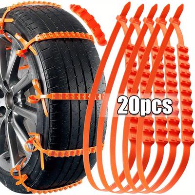 Lot de 20 chaînes antidérapantes pour pneus de voiture, accessoires d'urgence pour pneus de neige et d'hiver