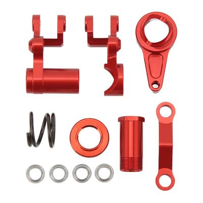 Steering Servo Saver Aluminum Alloy Stable Smoothly Operation RC Steering Assembly for TRAXXAS SLASH 1 10 RC Car Red