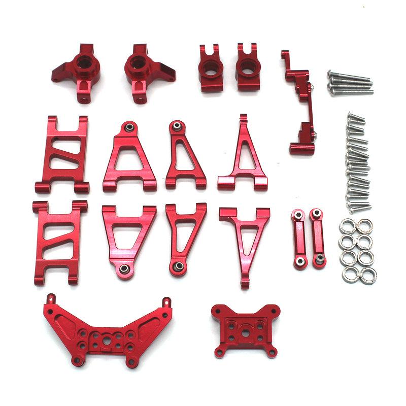 MJX 1/14 14301 14302 14303 RC Car Metal Steering Cup Upper Lower Swing Arm Set Shock Tower Bracket Body Post Upgrade Parts