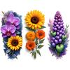 3pcs Temporary Tattoo Floral Tattoos Realistic Temporary Tattoos Nature Designs Flower Patterns For Adult Male Back