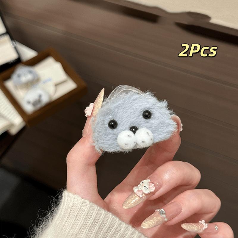 Hot Sale 1/2Pcs Plush Little Seal Hair Clip Hair Accessory Versatile Autumn And Winter Cute Pet Bangs Clip Side Broken Hair Clip