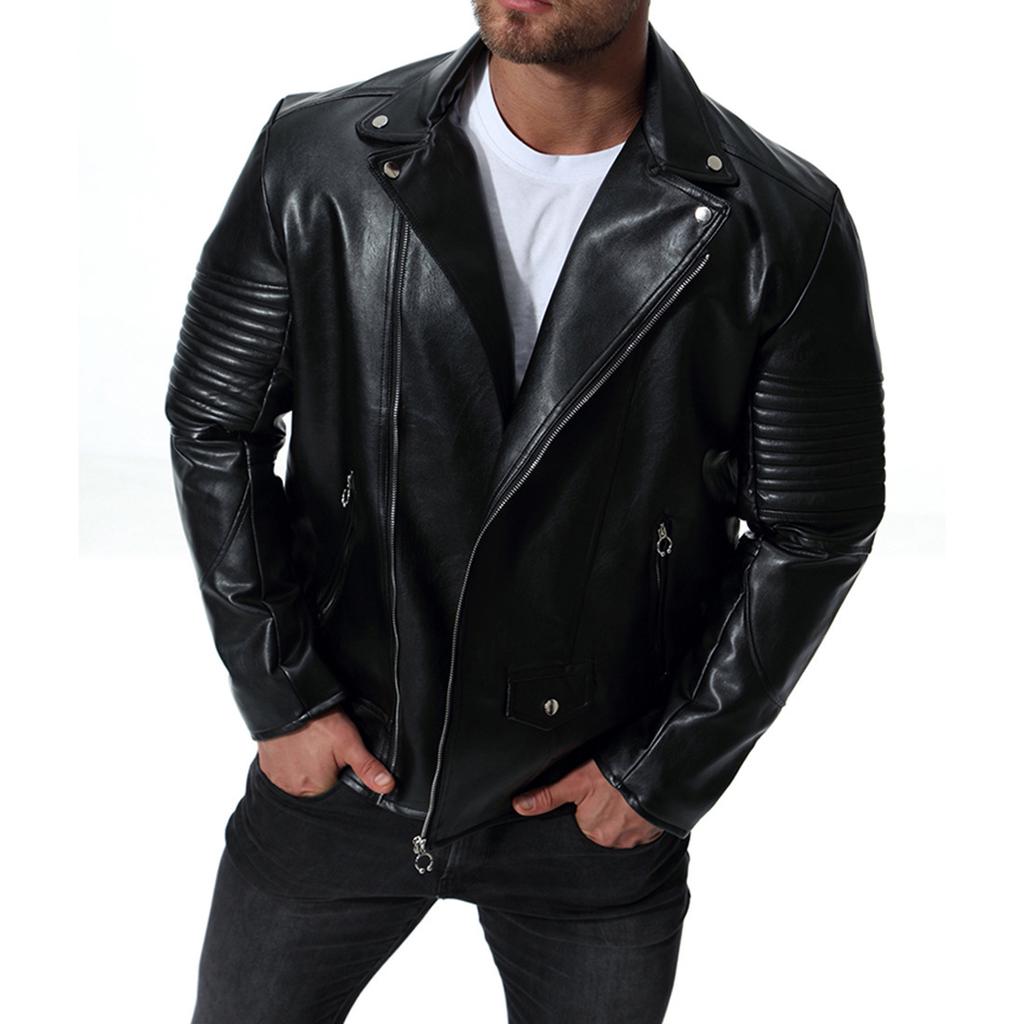 Autumn new large size, European and American men's locomotive leather jacket, men's leather jacket, jacket XB