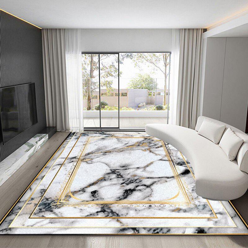 Luxury Gold Frame Ccarpet for Living Room Europe Style High-grade Dining Room Large Area Rugs Washable Non-slip Bedroom Foot Mat