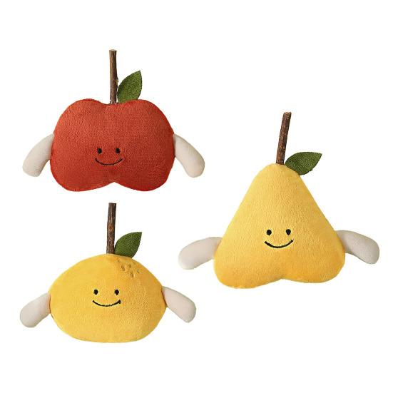 Jouet pour animal de compagnie avec papier sonore intégré Design de jouet Peluche douce Résistance à la morsure Jouet de dentition Forme de fruit mignonne Jouet à mâcher interactif pour chats et chiens
