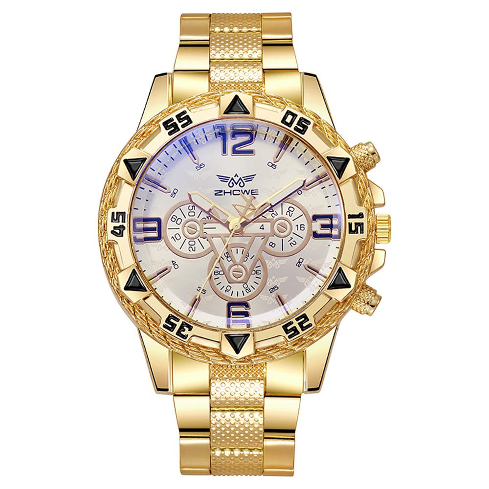 Men's Blue Light Quartz Watch - Casual & Business Style with Large Dial