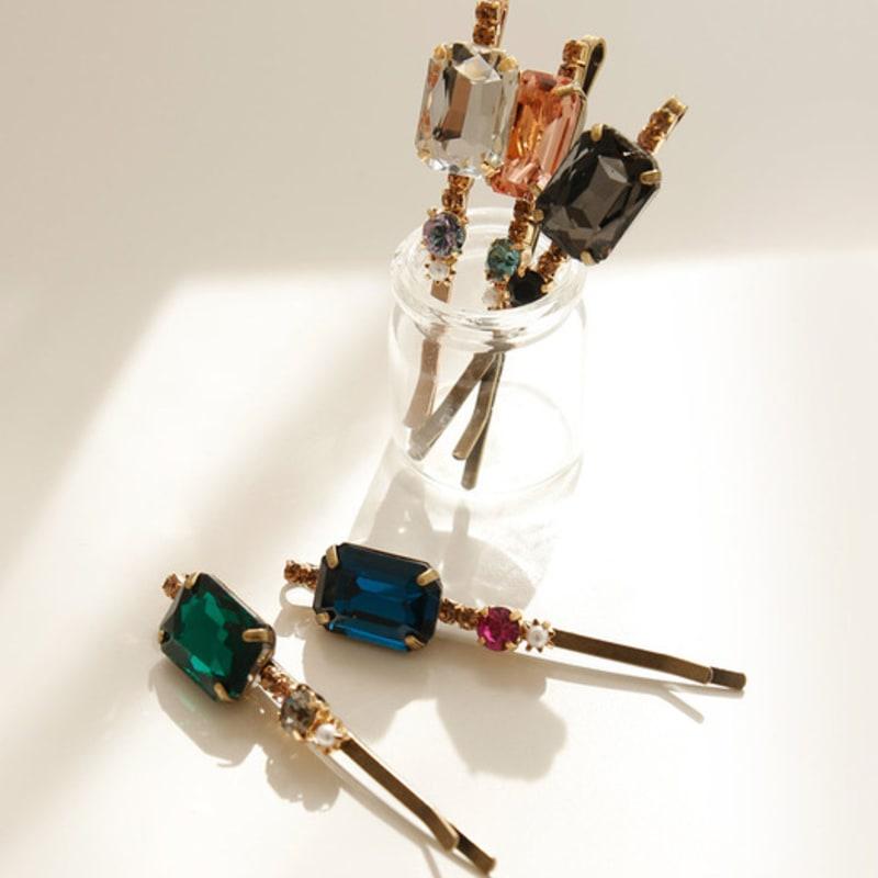 

J.Lauren Antique Gold Square Cubic Pearl Hair Bobby Pin H01055 pitch