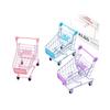 Model Shopping Cart Storage Metal Desktop Stationery Holder Toy Trolley Container  Girls