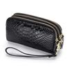 Genuine Leather Women Wallet Long Zipper Wristlet Bag Fashion Crocodile Lady Clutch Coin Purse Mobile Phone Bag Money Clip