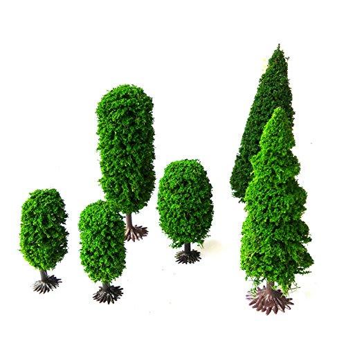 OrgMemory Model Trees, 19 Trees, 5-15 cm HO Gauge, for Diorama, Landscape, Railway Models, Architectural Models, and Miniature Garden Dioramas