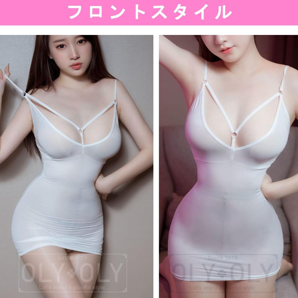 OLYOLY Color Sexy Cosplay Underwear Mini Skirt One Piece Babydoll Large Size Extremely Bodycon Black White Red [3 Set] See-Through (06 Set)