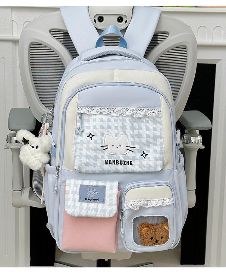 Schoolbag Korean college style cute backpack girl sweet niche dopamine student class schoolbag lightweight backpack
