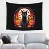 Cute Cat Halloween Tapestry Hippie  Wall Hanging Pumpkin Spooky Autumn Night Room Decoration Yoga Mat Mandala Tapestries