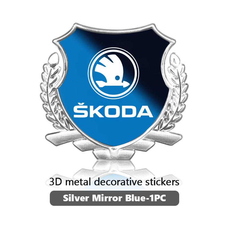 Cycr3 For Skoda 3D Metal Car Side Fender Body Trunk Badge Sticker Accessories VRS Superb Yeti Octavia Enyaq Rapid Karoq Derivati