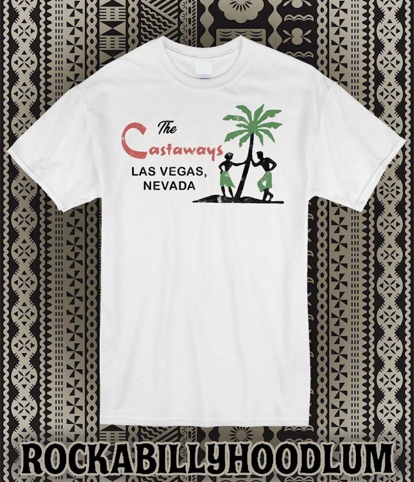 Retro Tiki T Shirt Bar Mug Restaurant Polynesian Castaways Las Vegas Nevada M