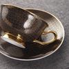 European Style Bone China Tea Cup & Saucer Set - Classic Hand-Painted Floral Design with Gold Trim