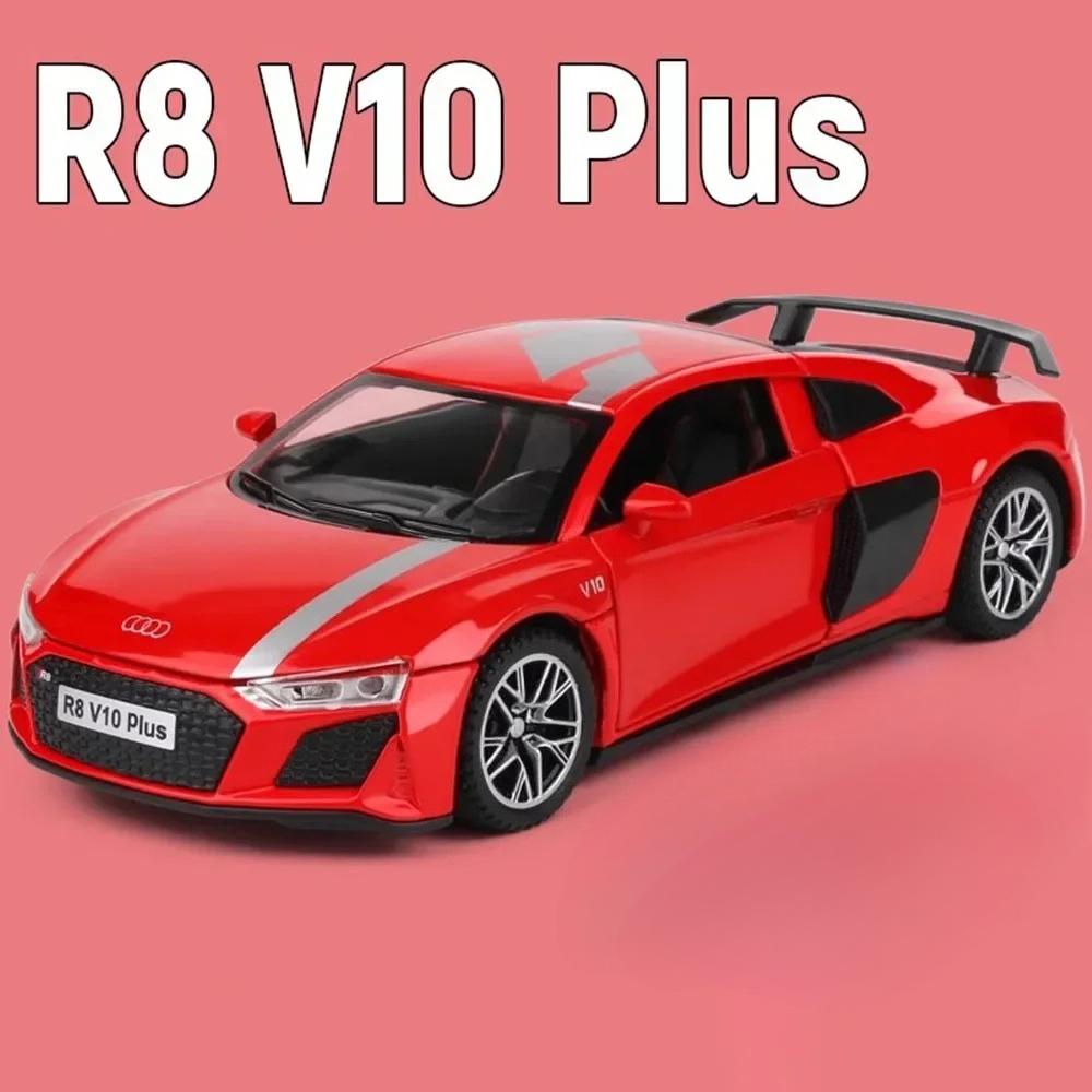 1:32 Scale R8V10 PLUS RS7 Car Model Toy Model Alloy Diecast Light Sound Pull Back Miniature Vehicles Models Birthday Presents