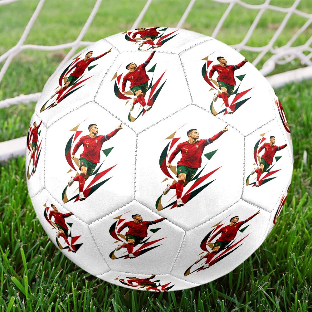 Ronaldo's Number Seven Jersey Soccer Ball Size 5 Football Machine Sewn Outdoor Universal Football Unique Gift for Soccer Lovers