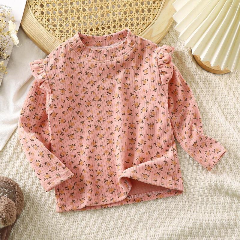 Girls 1-14 Years Autumn and Winter Full Printed Long Sleeves Bottoming Shirt