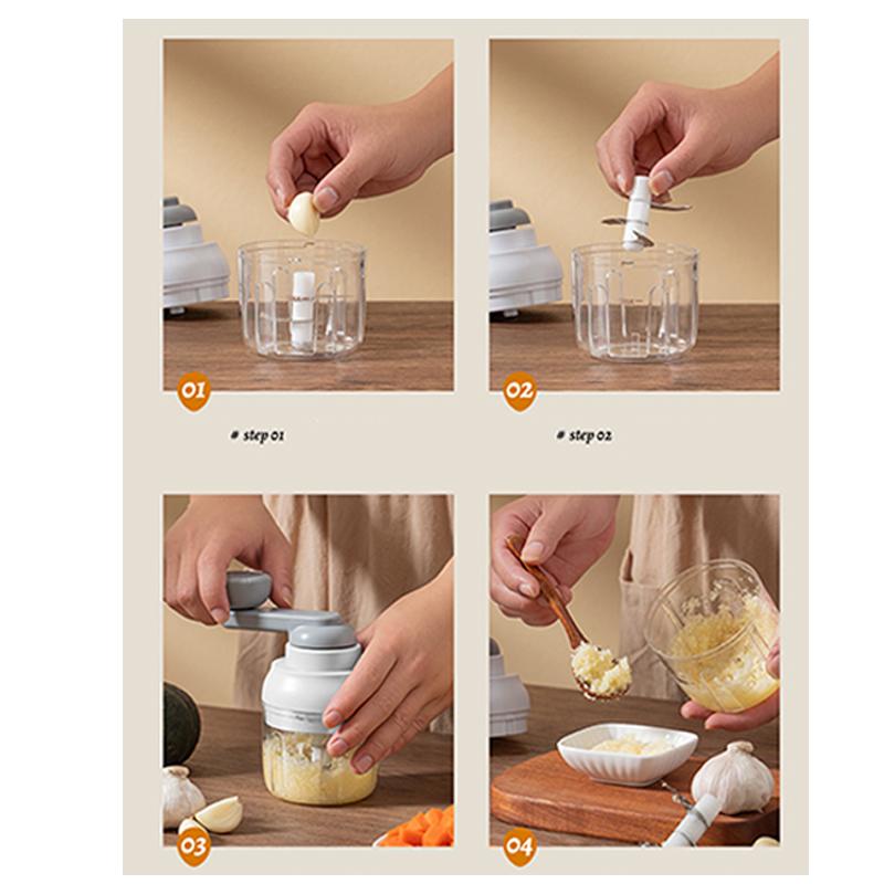 Manual Garlic Chopper Rotate Garlic Press Crusher Vegetable Onion Cutter Multifunctional Masher Kitchen Cooking Accessories