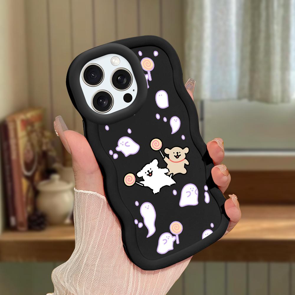 Big Wave Edge Soft Silicone Material Macaron Phone Case Shockproof Protective Rubber Casing for iPhone Samsung Huawei Honor Xiaomi Redmi OnePlus Moto