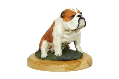 Bulldog - Painted Figurine, Statue, Figure, Made by the Artist, Brand