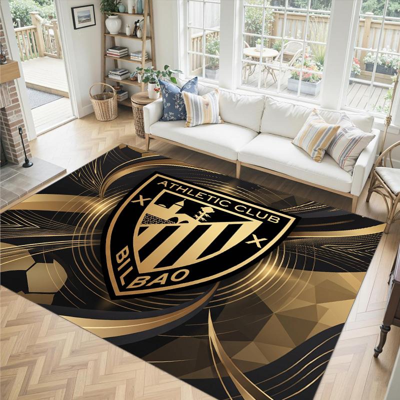 Athletic Bilbao Football Design Crystal Velvet Carpet Cozy Non?Slip Printed Rug For Bedroom Living Room Entrance