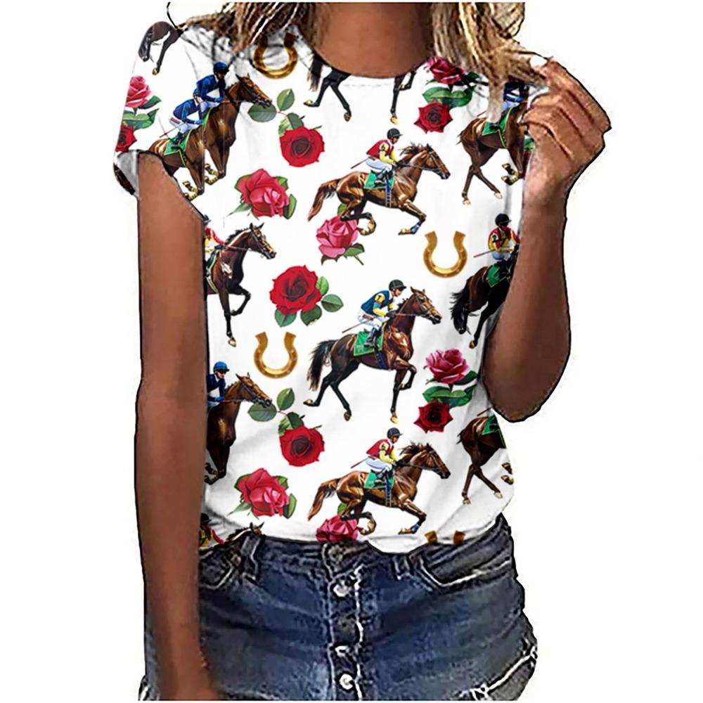 Colorful Cat With Glasses Women's Tee - Funky Art Graphic, Casual Daily Wear