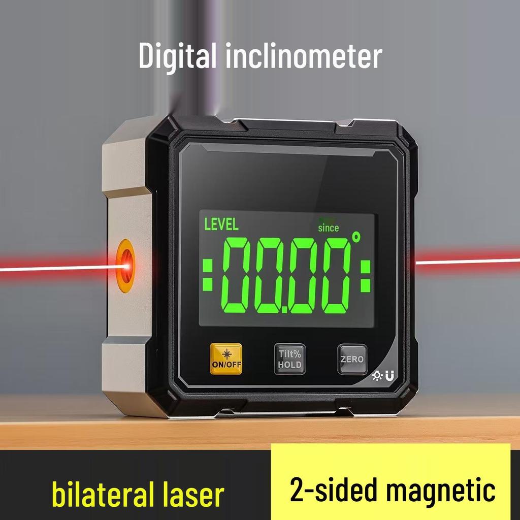 Cyfrowy laserowy poziom o wysokiej precyzji z pomiarem kąta i nachylenia