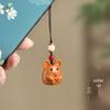 Sandalwood Zodiac Rat Pendant Keychain Necklace: Versatile Charm for Bags and Phones