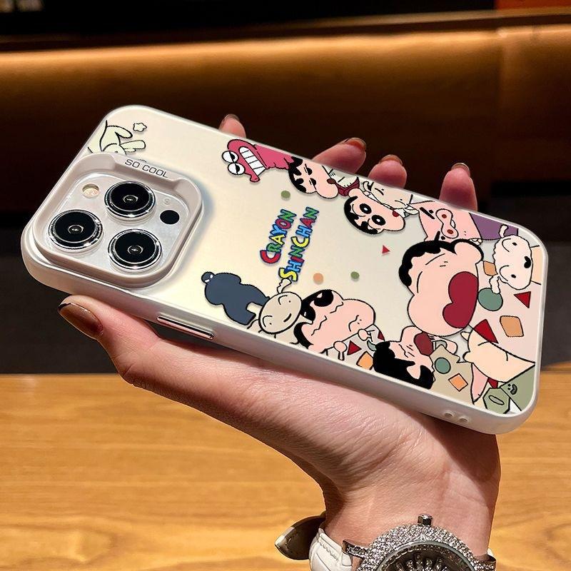Applicable To Apple 17 Mobile Phone Case Animation Crayon Small New iPhone16promax Laser 15pro Matte 13 Tide