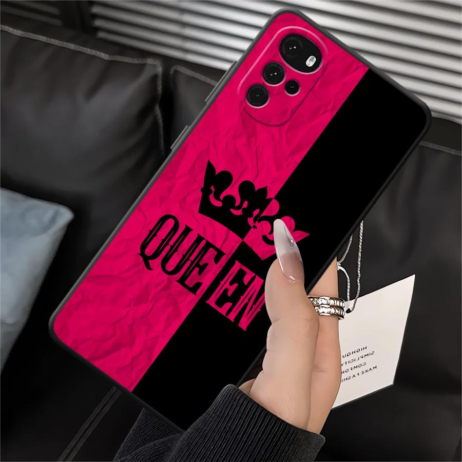 Crown Letters Case for Motorola Moto G52 G51 G73 G50 G71 Edge 20 Pro 30 Lite G53 G30 G60s G22 Edge40 G32 Phone Cover