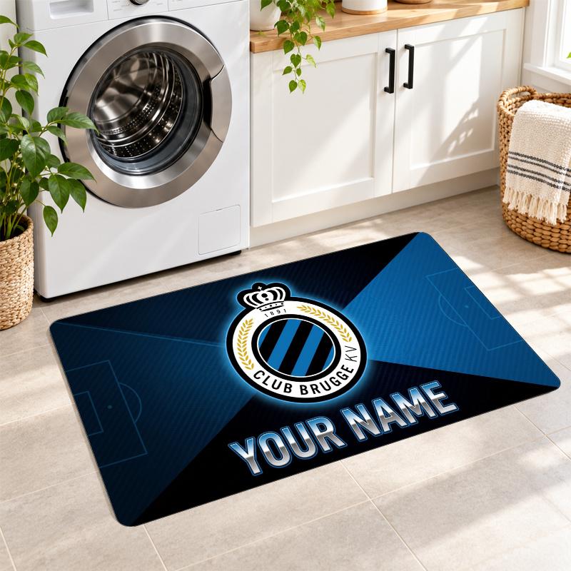 Club Brugge FC Custom Name Flannel Rug Kitchen Mat Non Slip Floor Carpet Personalized Home Decor