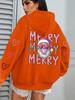 Santa Claus Print Women's Hoodie with Pocket - Casual Streetwear