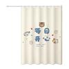 Handun Anti-Mold Printed Shower Curtain Set with Adjustable Rod