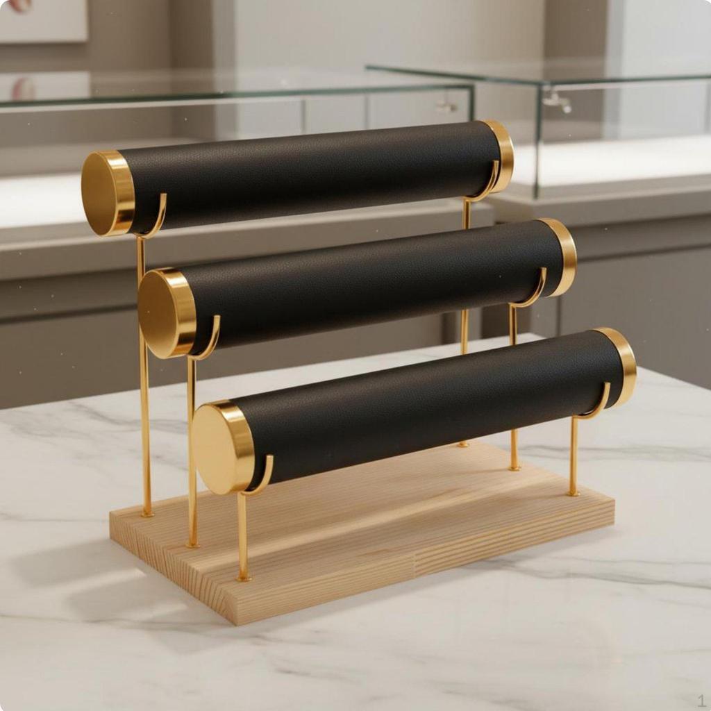 3 Tier Bracelet Holder Minimalist Design Bar Organizer Detachable Rods Bangle Watch