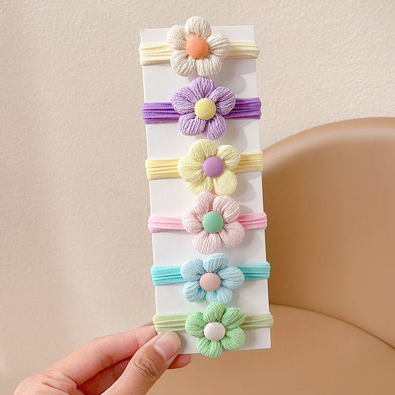 

Набор из 6 резинок для волос с цветами и полосатыми бантами для девочек – Милые аксессуары с высокой эластичностью
