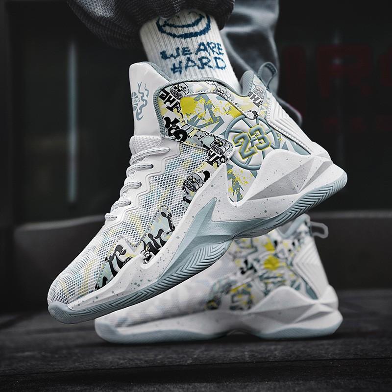 New Mesh Basketball Shoes Men's High-top Sports Shoes Teenagers Junior High School Students Leisure Sports Running Shoes