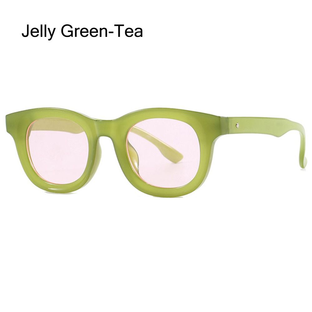 UV400 Jelly Green Sun Glasses Colorful Punk Shades Fashion INS Style Eyeglasses  for Women & Men