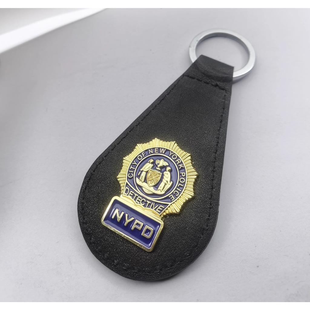 USA New York NYPD FBI FBI Metall Läder Kohud Nyckelring