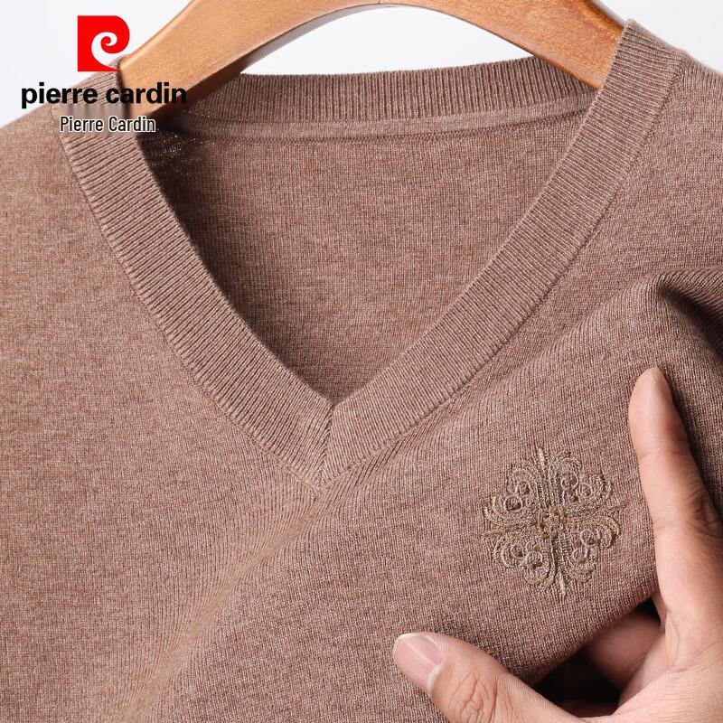 Pierre Cardin Men's V-Neck Short Sleeve Wool Blend Knit Sweater