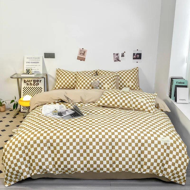 Black and White Plaid Duvet Cover Set Full Geometric Grid Bedding Set Soft Lattice Checkerd Comforter Cover with 2 Pillowcases