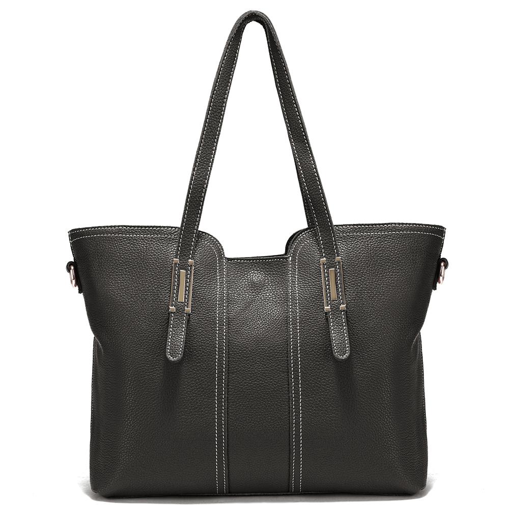 Zency Большая вместительная женская сумка через плечо в стиле ретро (30cm <Max Length <50cm) чёрный