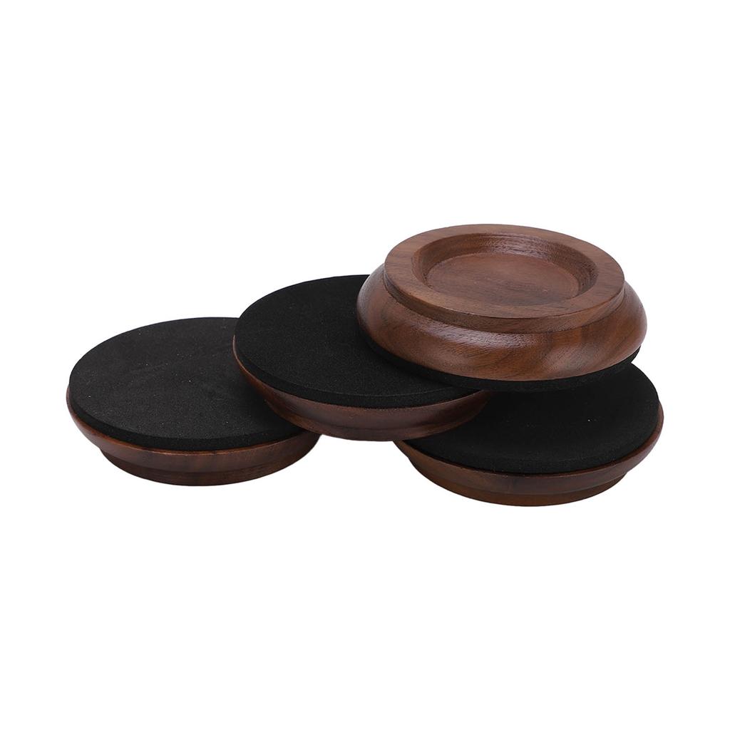 4 Stück Klavierrollenbecher Schwarznuss Untersetzer Rutschfester Bodenschutz für Möbel