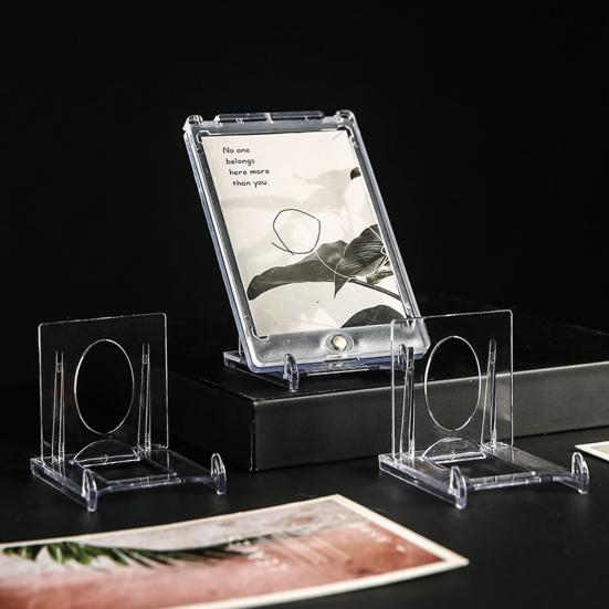 10Pcs Display Stand Adjustable Acrylic Plate Stand Set Transparent Picture Display Holders for Home Office