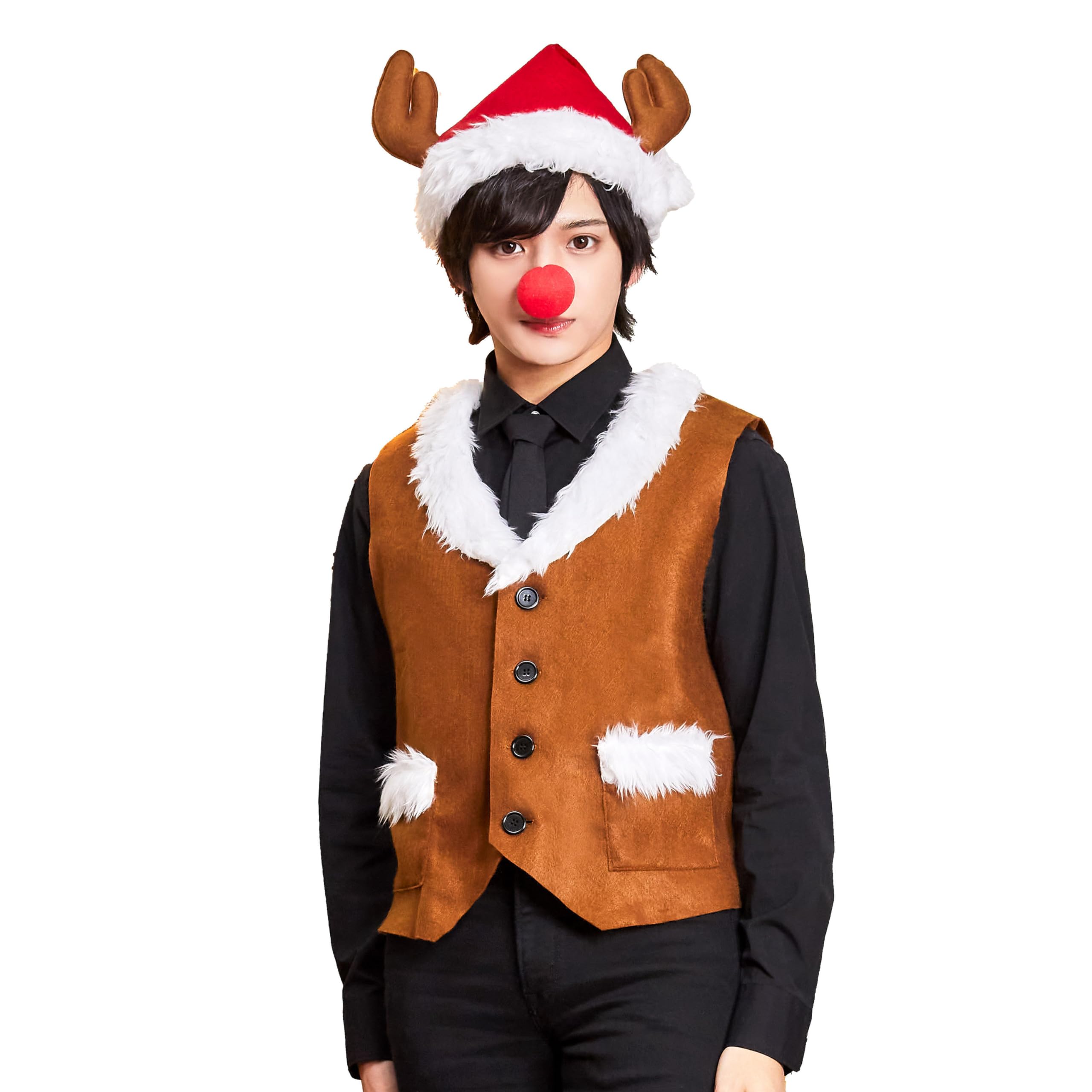 

Clearstone Cosplay Christmas Reindeer Vest Set Brown Men s