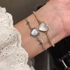 Modisches Herzförmiges Cz Stern Liebe Katzenauge Armband Mit Mikroeingefasstem Kupfer Für Damen Freizeitkleidung