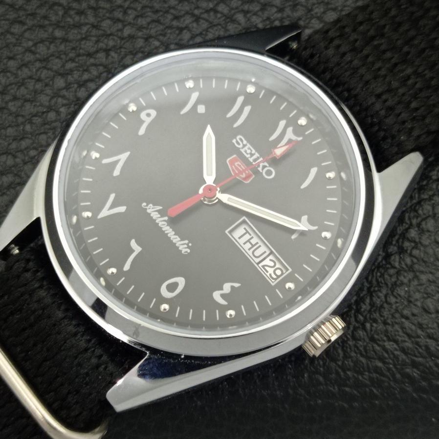 REFURBISHED SEIKO 5 AUTOMATIC 6309A JAPAN MENS ARABIC BLACK DIAL WATCH a427341-2 QRL-a427341